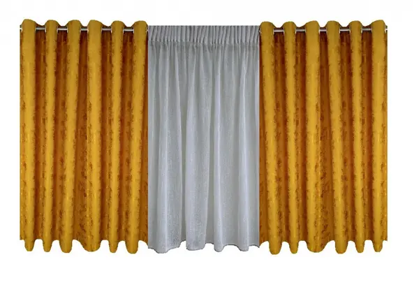Set complet pentru fereastra DRAPERIE EVEREST 8009 CU INELE CROM + AYCA ECRU