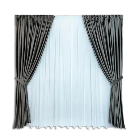 Set complet pentru fereastra DRAPERIE soft V44 gri inchis+ PERDEA 1008