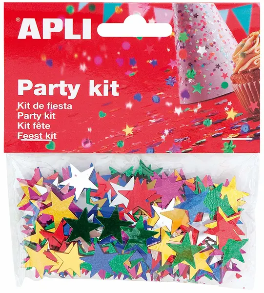 Set confetti APLI - Stele, multicolore, 15 mm