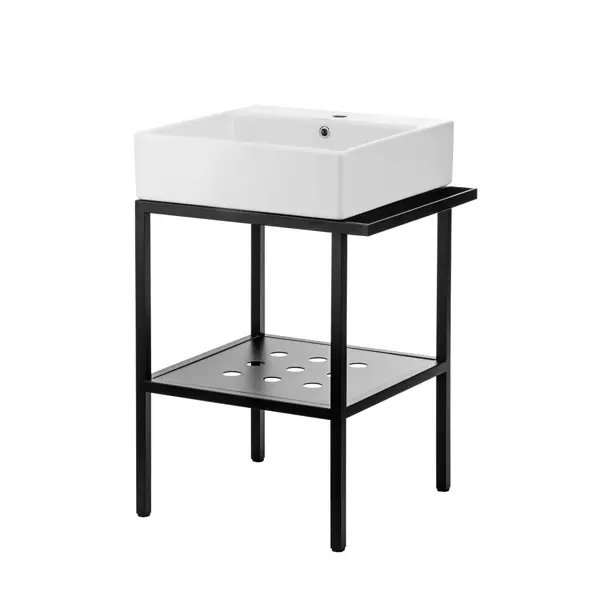 Set consola baie neagra Deante Temisto cu lavoar inclus 50 cm