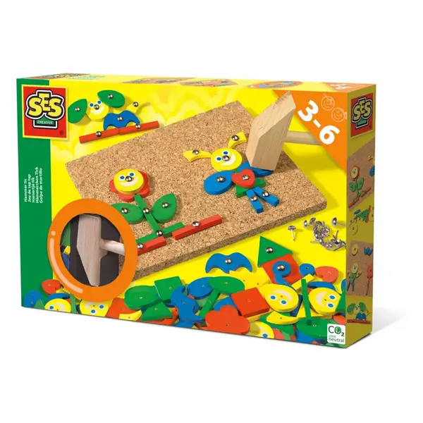 Set constructie copii Hammer Tic Fantezie , jucarie de A ndemanare cu ciocan E i cuie