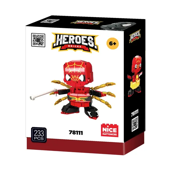 Set constructie Erou Masca Rosie - supererou cu puteri de paianjen, 215 piese