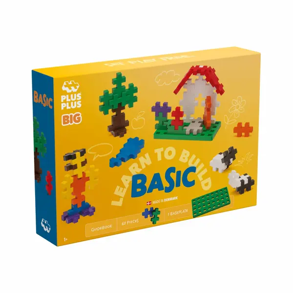 Set constructie Plus-Plus, 60 piese mari, Invata sa construiesti