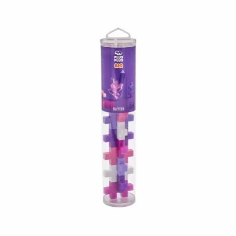 Set constructie Plus-Plus, tub 100 piese, Glitter Mix, culori cu sclipici