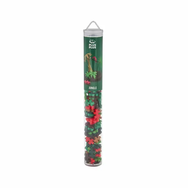 Set constructie Plus-Plus, tub 100 piese, Jungle Mix