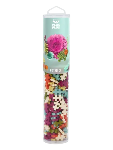 Set constructie Plus-Plus, tub 240 piese, Botanica Mix, culori botanice