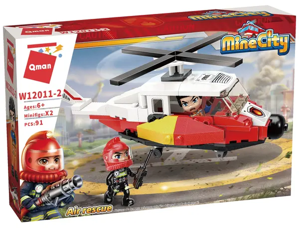Set constructie Qman Mine City - Elicopter de salvare