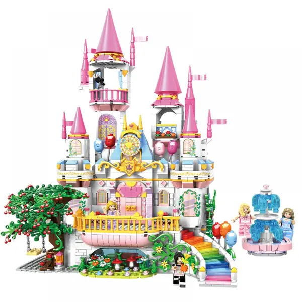 Set constructie tip Lego Woma® C0243 - 1614 piese, Castelul Windsor din Tara Zanelor, set creativ pentru copii
