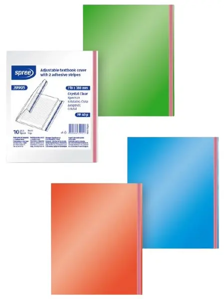 Set copertă reglabilă Spree - 210 x 380 mm, roșu transparent, 10 bucăți