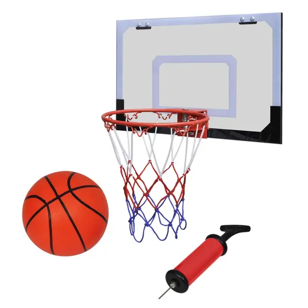 Set cos de baschet indoor cu minge si pompa