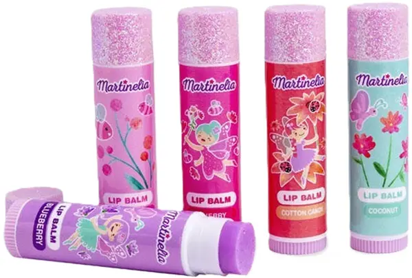Set cosmetic Martinelia Fairy Things - Balsam de buze cu geantă cosmetică, 5 buc