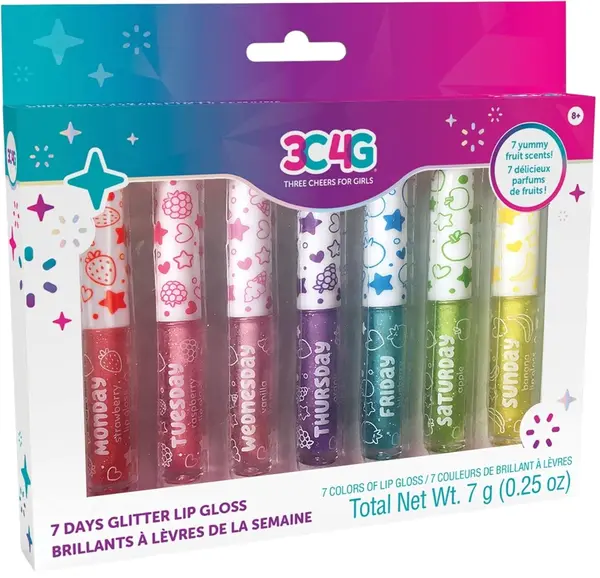 Set cosmetic pentru copii 3C4G - Luciuri de buze, 7 bucăți