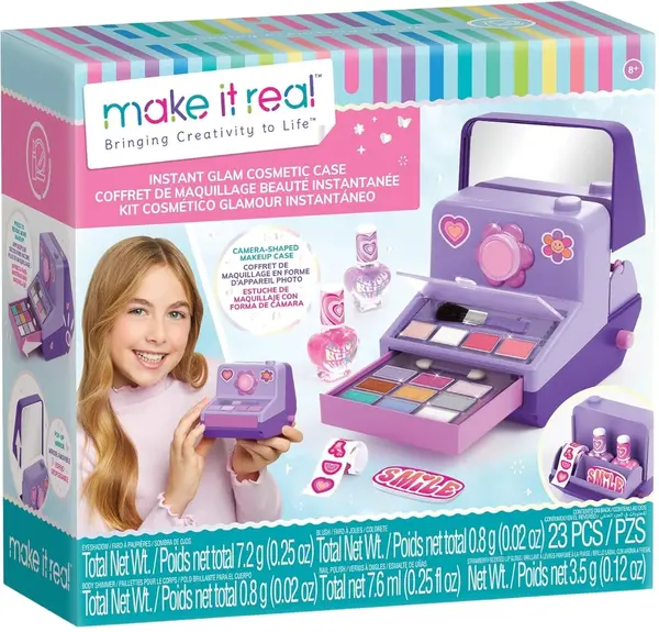 Set cosmetice pentru copii Make it Real - Instant Glam Cosmetic Case, 23 piese