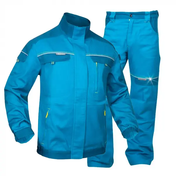 Set costum albastru-deschis cu pantaloni de lucru in talie, culoarea albastru deschis, COOL TREND S, 50, ALBASTRU DESCHIS