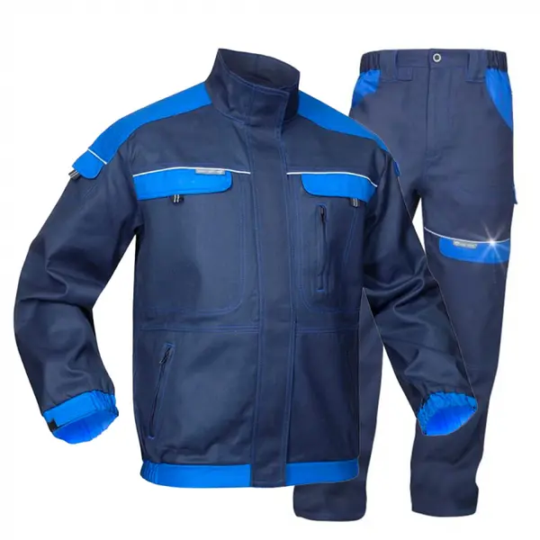 Set costum bleumarin-albastru cu pantaloni de lucru in talie, COOL TREND L, 62, BLEUMARIN-ALBASTRU