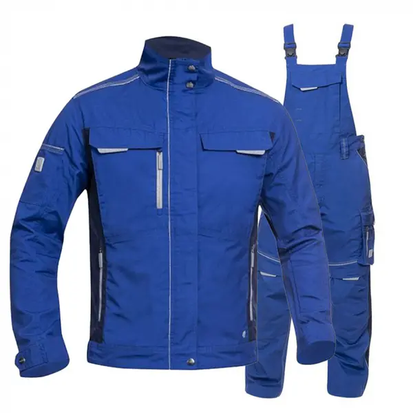 Set costum de lucru albastru hidrofobizat cu pantaloni cu pieptar, Ardon URBAN+ XL, 50, ALBASTRU