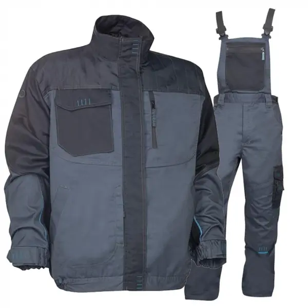 Set costum de lucru gri-negru cu pantaloni cu pieptar, Ardon 4TECH 2XL, 60, GRI-NEGRU