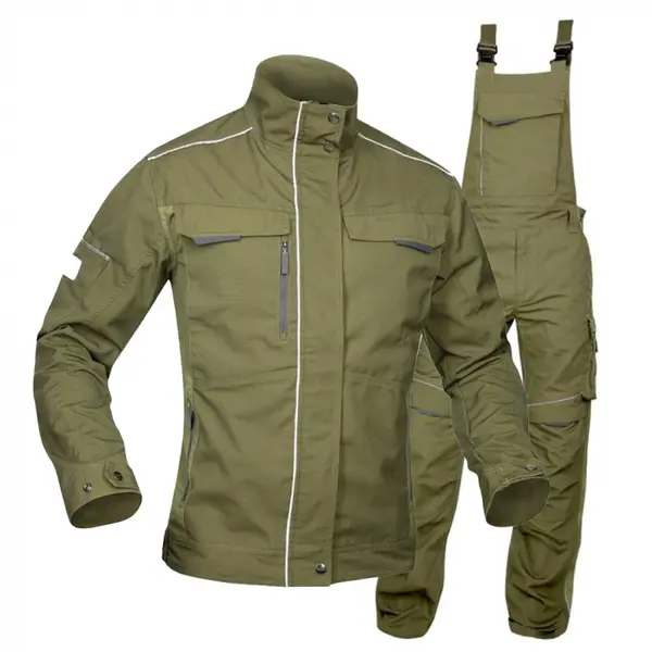 Set costum de lucru kaki hidrofobizat cu pantaloni cu pieptar, Ardon URBAN+ 2XL, 62, KAKI