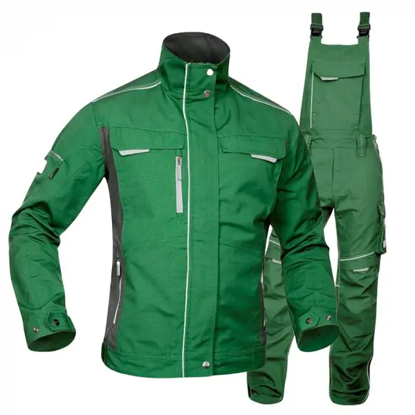 Set costum de lucru verde hidrofobizat cu pantaloni cu pieptar, Ardon URBAN+ 3XL, 62, VERDE
