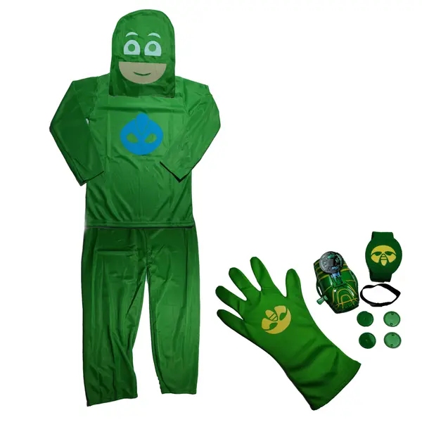 Set costum Eroi in Pijamale - Sopi - Greg - marimea S si manusa cu lansator, 7-9 ani, 120-130 cm