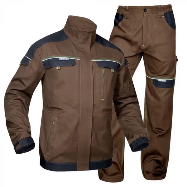 Set costum maro cu pantaloni de lucru in talie, COOL TREND S, 46, MARO