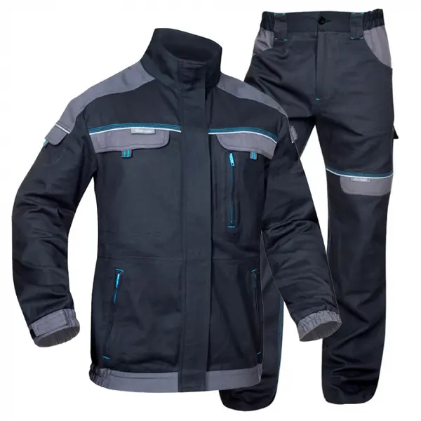 Set costum negru cu pantaloni de lucru in talie, COOL TREND 4XL, 46, NEGRU