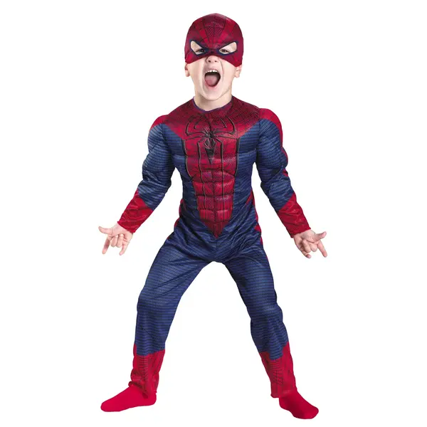 Set costum Spiderman cu muschi si lansator cu ventuze, Depox , marimea L