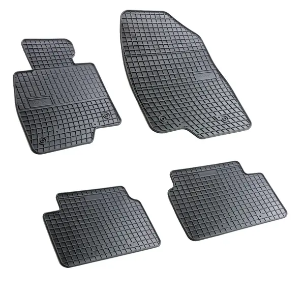 Set covorase auto din cauciuc Mazda 3 2013-2018 Negru, presuri FROGUM, negre, 4 buc.