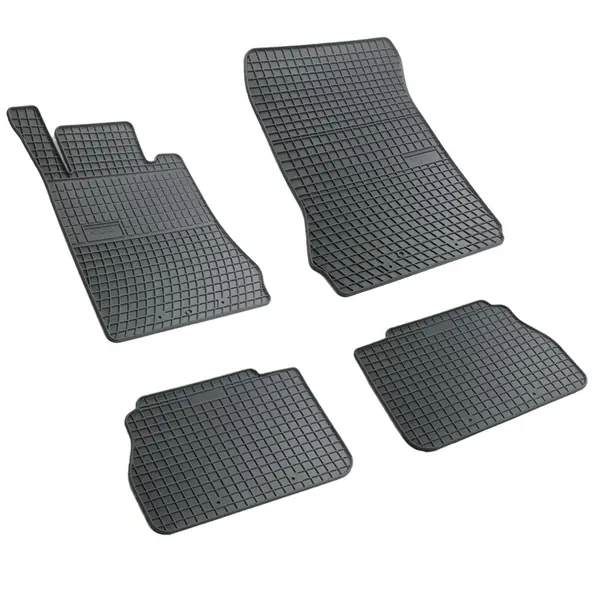 Set covorase auto din cauciuc Mercedes Clasa E W210 1995-2003, presuri FROGUM, negre, 4 buc.