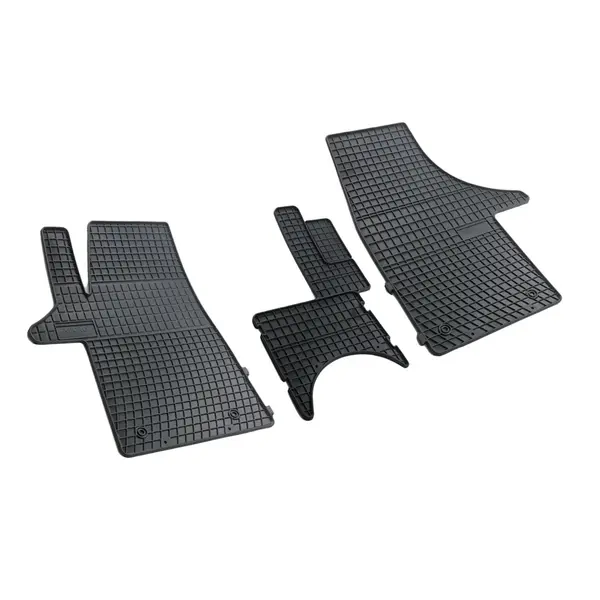 Set covorase auto din cauciuc Volkswagen T5 2003- 2 3Loc si T6 2015-, presuri FROGUM, negre, 3 buc.