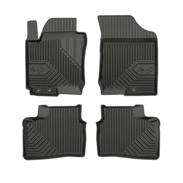 Set covorase cauciuc 4 piese No. 77, fata spate negru, potrivit HYUNDAI I30 10.07-06.12