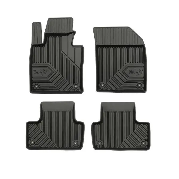 Set covorase cauciuc 4 piese No. 77, fata spate negru, potrivit VOLVO XC60 II 03.17-
