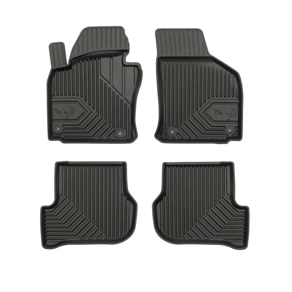 Set covorase cauciuc 4 piese No. 77, fata spate negru, potrivit SKODA OCTAVIA II; VW GOLF VI 02.04-05.16, Cabriolet Hatchback Liftback break