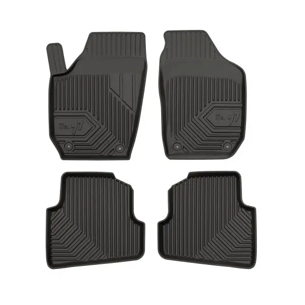 Set covorase cauciuc 4 piese No. 77, fata spate negru, potrivit SKODA FABIA II 12.06-12.14