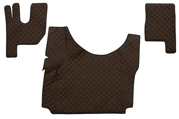 Set covorase compatibile cu Renault T cu podea inalta (01.2014-2021), piele sintetica - Maro