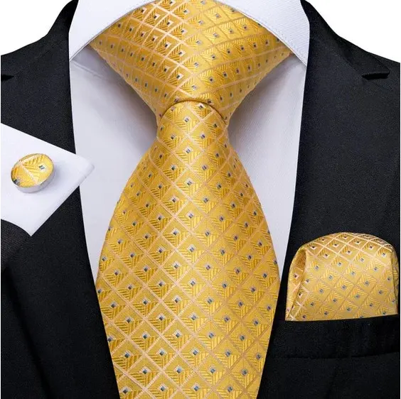 Set cravata aurie + batista + butoni - matase - model 373