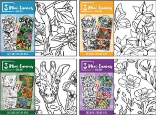 Set creatie 3 mini-tablouri pe sfoara - pasari, fluturi, flori, jungla - 4 modele | Wins Holland