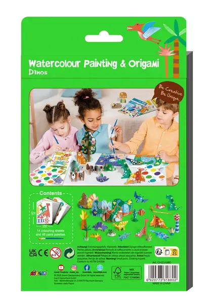 Set creativ 2 in 1 - Pictura si Origami - Dinozauri | Avenir