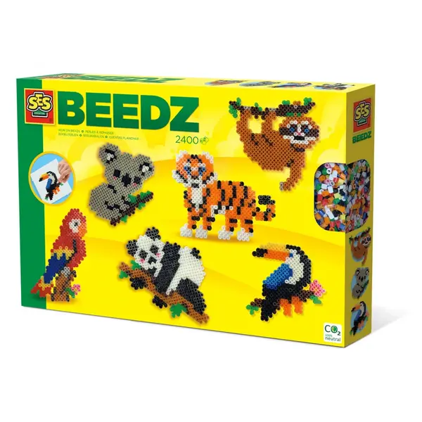 Set creativ 2400 Margele de calcat cu accesorii incluse,tematica Animale din Jungla,+5 ani