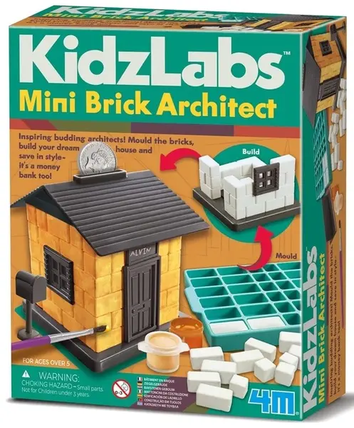 Set creativ 4M - KidzLabs: Mini Arhitect din cărămizi