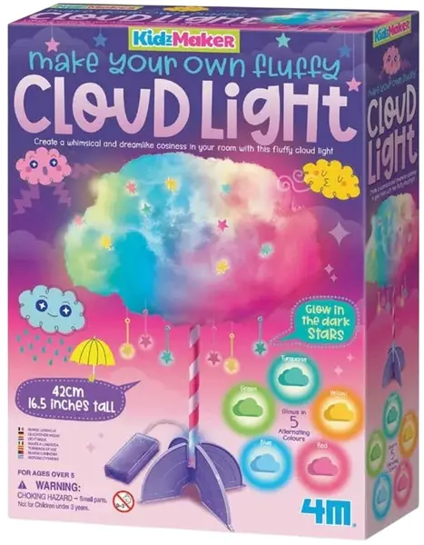 Set creativ 4M KidzMaker - Lampă nor DIY cu lumini colorate