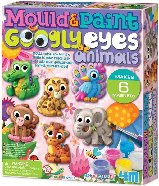 Set creativ 4M - Magneți din gips, animale cu ochii rotunjiți