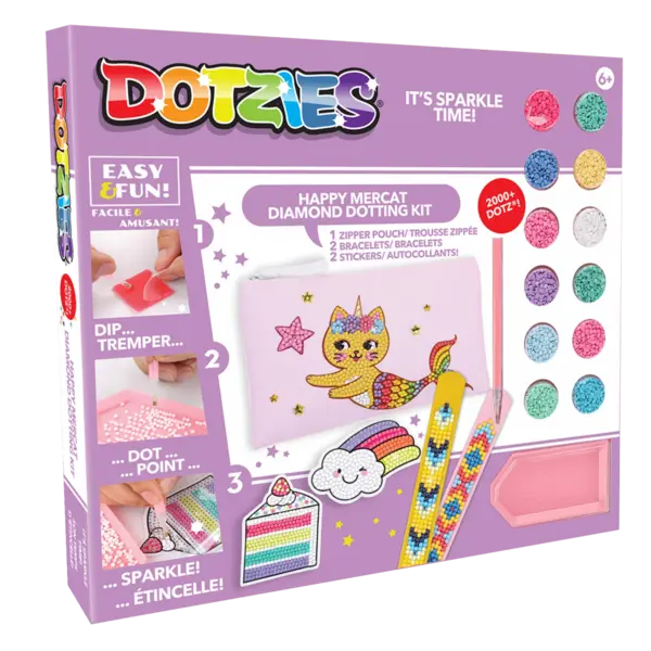 Set creativ 5 in 1, Pisica-Sirena, pictura cu diamante