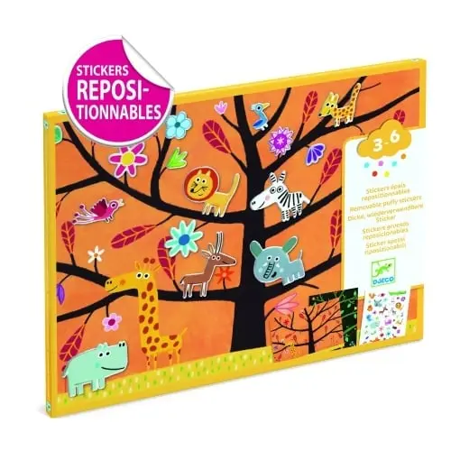 Set creativ - Abtibilduri repozitionabile cu animale | Djeco