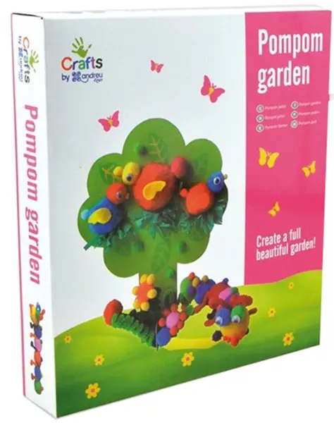 Set creativ Andreu Toys - Fa-ti gradina de flori din pompoane