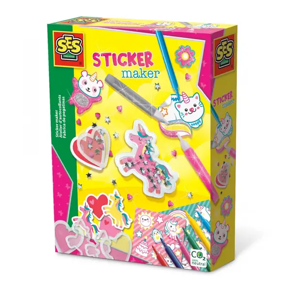 Set creativ - Autocolante unicorni cu accesorii incluse,+5 ani