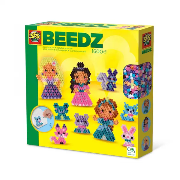 Set creativ Beedz - 1600 Margele de calcat Printese si animale,+5 ani