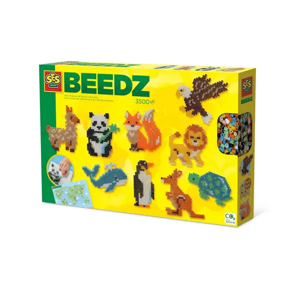 Set creativ Beedz - Margele de calcat Animalele Lumii,3500 bucati,+5 ani