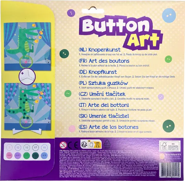 Set creativ - Button Art - Crocodile | Wins Holland