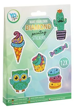 Set creativ, Creeaza propriile abtibilduri cu strasuri, Diamond paint stickers, Grafix
